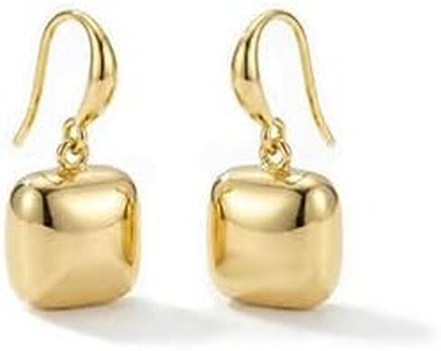 Gold Plated Dangle Earrings for Women Non Tarnis 14K Gold Earrings Jewelry | Hypoallergenic Lightweight Chunky Drop Earings Trendy Daily Wear Wedding Party Outfit Accessories Christmas Birthday Gift in Saudi Arabia