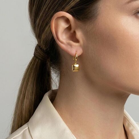 Gold Plated Dangle Earrings for Women Non Tarnis 14K Gold Earrings Jewelry | Hypoallergenic Lightweight Chunky Drop Earings Trendy Daily Wear Wedding Party Outfit Accessories Christmas Birthday Gift in Saudi Arabia