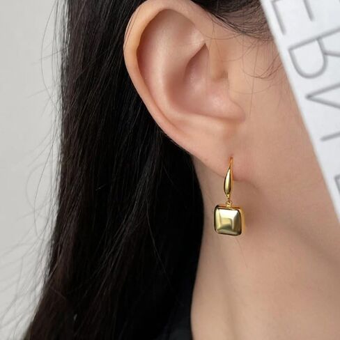Gold Plated Dangle Earrings for Women Non Tarnis 14K Gold Earrings Jewelry | Hypoallergenic Lightweight Chunky Drop Earings Trendy Daily Wear Wedding Party Outfit Accessories Christmas Birthday Gift in Saudi Arabia