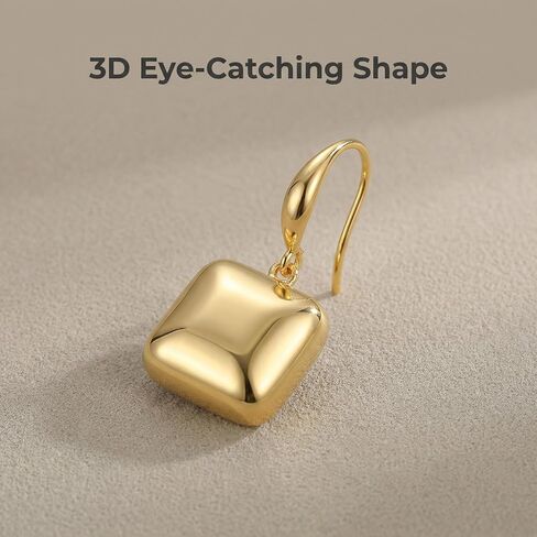Gold Plated Dangle Earrings for Women Non Tarnis 14K Gold Earrings Jewelry | Hypoallergenic Lightweight Chunky Drop Earings Trendy Daily Wear Wedding Party Outfit Accessories Christmas Birthday Gift in Saudi Arabia