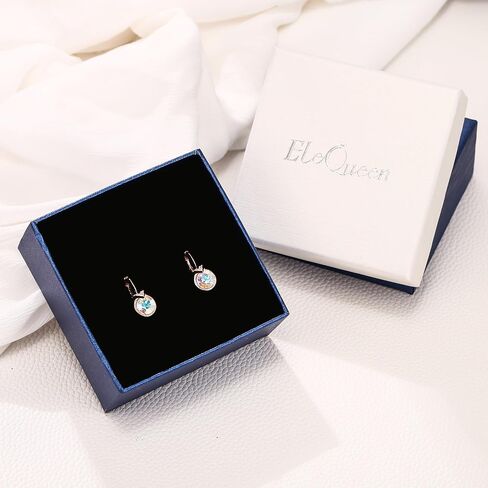 EleQueen Fashion Rose Gold Plated Hypoallergenic Sparkle Cubic Zirconia Crystal Round/Teardrop Leverback Dangle Earrings Jewelry Gifts for Women in Kuwait