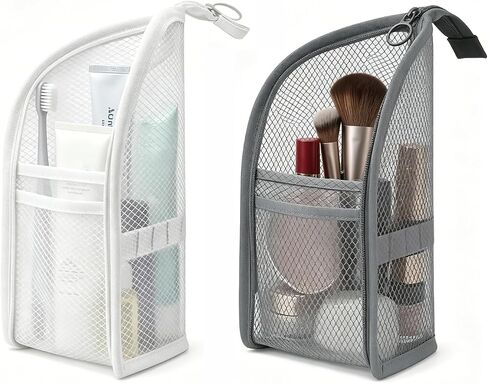 2 Pack Standing Toiletry Bag, Portable Lightweight Travel Toiletry Bag, Leakproof Travel Organizer Pouch for Bathroom, Gym, Business Trip,Family Travel in Kuwait