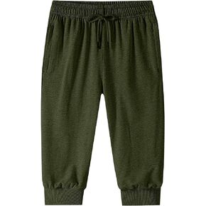 Men Baggy Capri Sweatpants Loose Cotton Drawstring Joggers with Pockets Casual Athletic Workout Gym Capri Sweat Pants in Kuwait