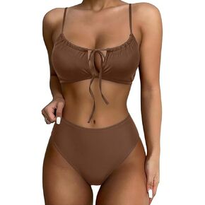 YELAIVP Women High Waisted Bikini Sets String Cutou Sexy Swimsuit 2 Piece Tummy Control Slimming Bathing Suit Clasp Hook in Saudi Arabia