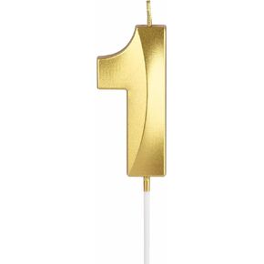 2.76 Inch Diamond Gold Number 3 Birthday Candles, Gold Number Candles, Cake Number Candles for Party Celebration and Cake Decorations in Saudi Arabia