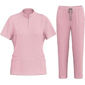 Ctreela Women Housekeeping Uniforms Scrub Sets for Woman Nursing Uniform Top & Drawstring Jogger Pants Matching Workwear in Saudi Arabia