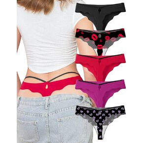 Womens Seamless Thongs Underwear No Show Thong Invisible Panties Butterfly Shape String Wave Edge No Line Hipster in Saudi Arabia