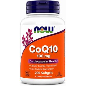 NOW Foods Supplements, CoQ10 (Coenzyme Q10) 100 mg, Pharmaceutical Grade, Cardiovascular Health*, 200 Softgels in Saudi Arabia