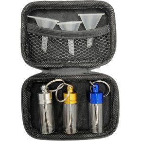 Mini Glass Spice Jars Set, 3 Bottles with Funnels, Portable Travel Size Containers for Spices, Seasonings in Saudi Arabia