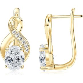 2CT Infinity Moissanite Hoop Earrings for Women, D Color VVS1 925 Sterling Silver Infinity Earrings for Mom Wife Birthday Jewerly Gifts in Saudi Arabia