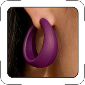 Colorful Hoop Earrings for Women Matte Neon Hoop Earring 80s 90s Retro Y2K Statement Earrings Lightweight Chunky Acrylic Hoops Earring Personality Fashion Statement Party Jewelry for Women in Kuwait