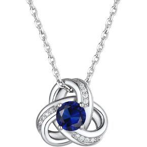 Suplight Sterling Silver Birthstone Necklaces for Women, to My Wife Necklace from Husband Forever Love Knot Infinity Pendant Cubic Zirconia Mom BFF Friendship Necklaces Dainty Birthday Wedding Jewelry in Saudi Arabia