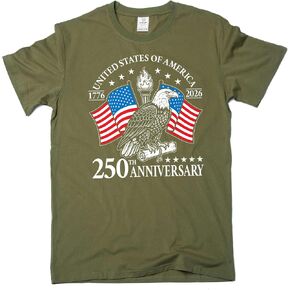 Silver Lake T-shirts 250 Year US Independence Day T-Shirt 1776-2026 250th Anniversary Tee Shirt in Saudi Arabia