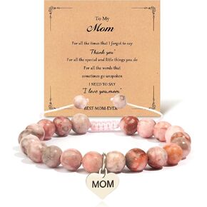 Mothers Day Gifts for Women, Natural Stone Beaded Bracelet Jewelry Birthday Gifts for Mom Grandma Aunt Mother in Law Nana Boyfriend Mom in Saudi Arabia