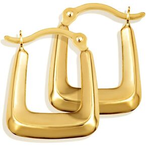 Gold Classic Square Hoop Earrings for Women | 10K or 14K Yellow Gold in Saudi Arabia