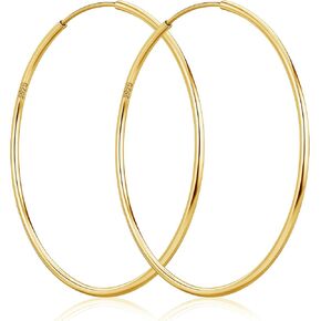 Senteria Thin Gold Hoop Earrings for Women 14k Gold Plated Hoop Earrings Hypoallergenic 925 Sterling Silver Post Lightweight Endless Large Big Gold Hoop Earrings 30/40/50/60/70mm in Kuwait