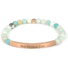 Inspirational Christian Bracelet for Women, 18K Gold Plated Bible Verse Jewelry with Amazonite Beads, Religious Faith Gift for Mom, Daughter, Sister, Friend in Saudi Arabia