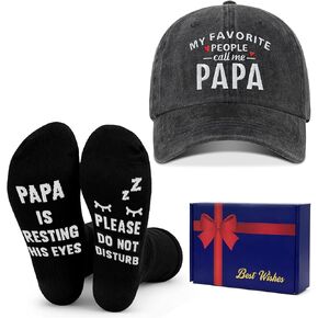 Best Papa Gifts for Men,Papa Birthday Gift for Dad from Daughter Son,Funny Vintage Embroidered Cowboy Hat Socks Sets Present in Saudi Arabia