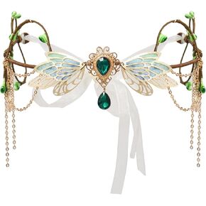 Medieval Elf Headpiece Fairy Crown with Tassel Renaissance Renfaire Cosplay Accessory Women in Saudi Arabia