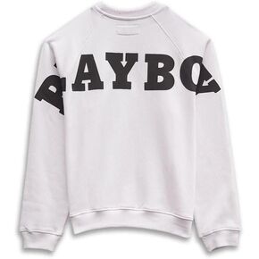 Playboy Back Crewneck Sweatshirt Unisex Pullover with Back Playing Cards Graphic & Front Bunny Logo, Relaxed Fit Streetwear in Saudi Arabia