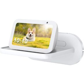 PlusAcc Wall Mount for Show 5 - Space-Saving Wall Stand Shelf Bracket Compatible with Google Nest Hub and Show 5 (3rd & 2nd & 1st Gen), Built-in Cable Management (White) in Saudi Arabia