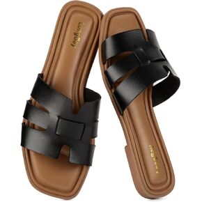 LongBay Women's Dressy Flat Sandals Comfortable Summer Casual Slides Slip On for Beach Vacation in Kuwait
