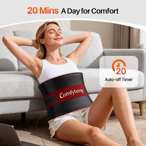 Comfytemp Soft-Touch Red Light Therapy for Body with 242 LEDs, 30W Wearable Near Infrared Light Therapy Pad, 24'' x 12'' Flexible Wrap for Back Knee Shoulder Hands Home Use, 660nm & 850nm in Kuwait