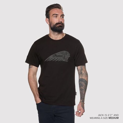 Indian Motorcycle Men's Headdress Printed T-Shirt, Black - 2865720 in Kuwait