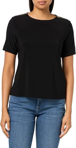 H Halston Womens Short Sleeve High Neck Jersey Top in Kuwait