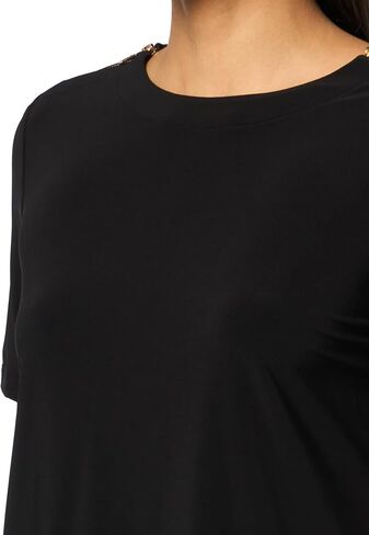 H Halston Womens Short Sleeve High Neck Jersey Top in Kuwait