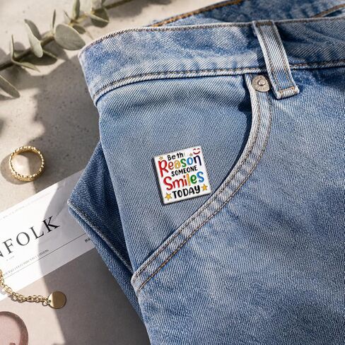 Funny Inspirational Quote Pin - Enamel Colorful Saying Pins Brooch with "Be the Reason Someone Smiles Today" for Backpacks, Jackets, Hats. Positive Emotion Brooches Gifts for Friends, Women, Teens. in Saudi Arabia