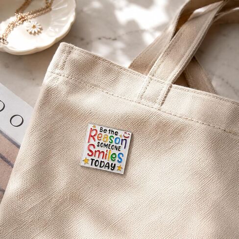 Funny Inspirational Quote Pin - Enamel Colorful Saying Pins Brooch with "Be the Reason Someone Smiles Today" for Backpacks, Jackets, Hats. Positive Emotion Brooches Gifts for Friends, Women, Teens. in Saudi Arabia