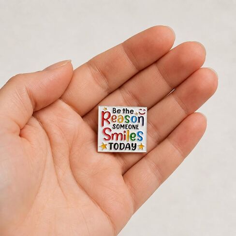 Funny Inspirational Quote Pin - Enamel Colorful Saying Pins Brooch with "Be the Reason Someone Smiles Today" for Backpacks, Jackets, Hats. Positive Emotion Brooches Gifts for Friends, Women, Teens. in Saudi Arabia