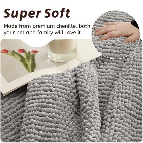 Arfntevss Corner Sectional Couch Covers Plush Chenille L Shape Sofa Cover Thick Soft Slipcovers 3 Pieces Anti Slip U Shaped Sectional Cover Fluffy Fuzzy Furniture Protector (XX-Large, Light Gray) in Kuwait
