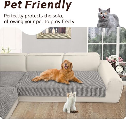 Arfntevss Corner Sectional Couch Covers Plush Chenille L Shape Sofa Cover Thick Soft Slipcovers 3 Pieces Anti Slip U Shaped Sectional Cover Fluffy Fuzzy Furniture Protector (XX-Large, Light Gray) in Kuwait