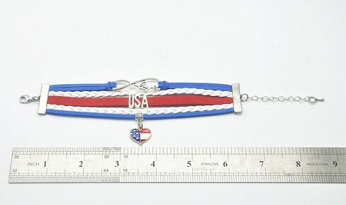 HCChanshi American Usa Bracelet - Infinity Love Charm Bracelet American Flag Gifts For Women, Men, Adult (Royal Blue, White and Red) in Saudi Arabia