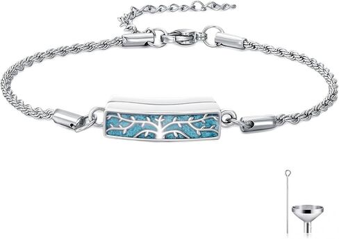 YYB Urn Bracelet for Ashes Hummingbird/Dragonfly/Butterfly/Sunflower Turquoise Locket Bracelet Cremation Memorial Jewelry Mothers Day Gifts for Women in Saudi Arabia