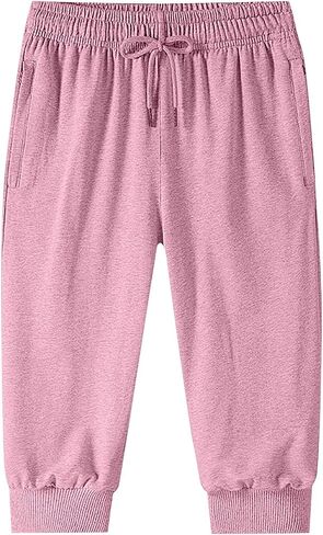Men Baggy Capri Sweatpants Loose Cotton Drawstring Joggers with Pockets Casual Athletic Workout Gym Capri Sweat Pants in Kuwait