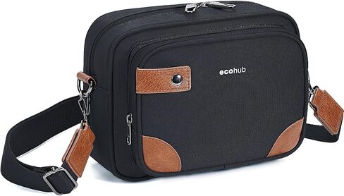 ECOHUB Crossbody Bag for Women Men, Multi Pocket Anti-Theft Travel Purse with RFID Blocking, Oxford PU Shoulder Bag in Kuwait
