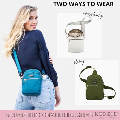 KEDZIE Roundtrip Convertible Sling Crossbody Bag (Polar Gray) & Interchangeable 2-Inch Bag Strap (Later Skater) in Saudi Arabia