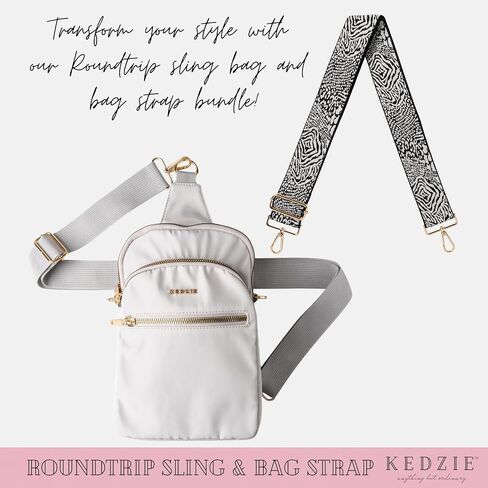 KEDZIE Roundtrip Convertible Sling Crossbody Bag (Polar Gray) & Interchangeable 2-Inch Bag Strap (Later Skater) in Saudi Arabia