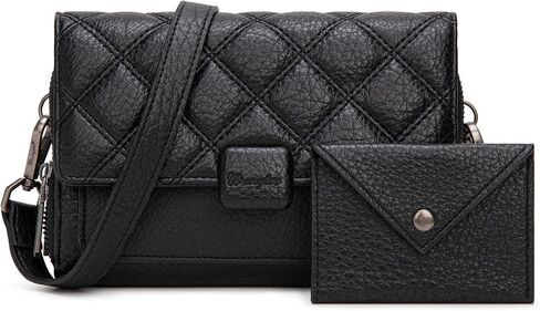 Wrangler 2 Pcs Flap Crossbody Bags for Women Detachable Dual-compaument Wallet Set in Kuwait