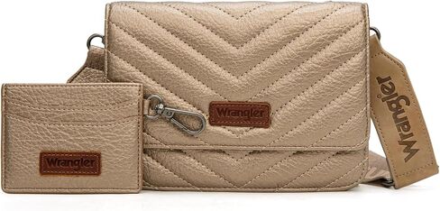 Wrangler 2 Pcs Flap Crossbody Bags for Women Detachable Dual-compaument Wallet Set in Kuwait
