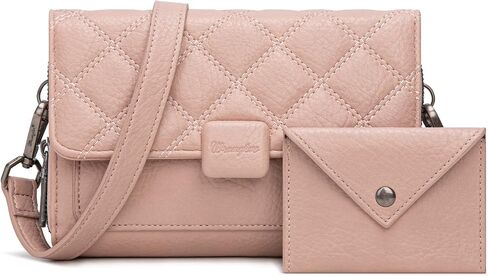 Wrangler 2 Pcs Flap Crossbody Bags for Women Detachable Dual-compaument Wallet Set in Kuwait