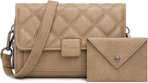 Wrangler 2 Pcs Flap Crossbody Bags for Women Detachable Dual-compaument Wallet Set in Kuwait