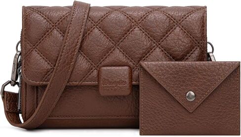Wrangler 2 Pcs Flap Crossbody Bags for Women Detachable Dual-compaument Wallet Set in Kuwait