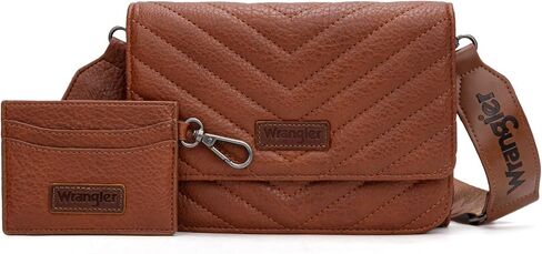 Wrangler 2 Pcs Flap Crossbody Bags for Women Detachable Dual-compaument Wallet Set in Kuwait