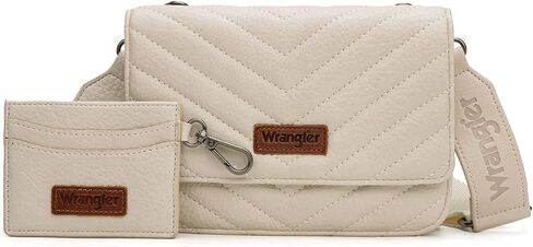 Wrangler 2 Pcs Flap Crossbody Bags for Women Detachable Dual-compaument Wallet Set in Kuwait