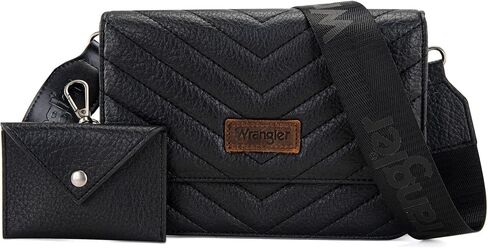 Wrangler 2 Pcs Flap Crossbody Bags for Women Detachable Dual-compaument Wallet Set in Kuwait