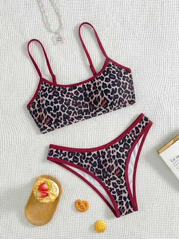 Fanuerg Women's Bikini Sets Scoop Neck Two Piece Swimsuits Floral Printed Cheeky Bathing Suit in Saudi Arabia